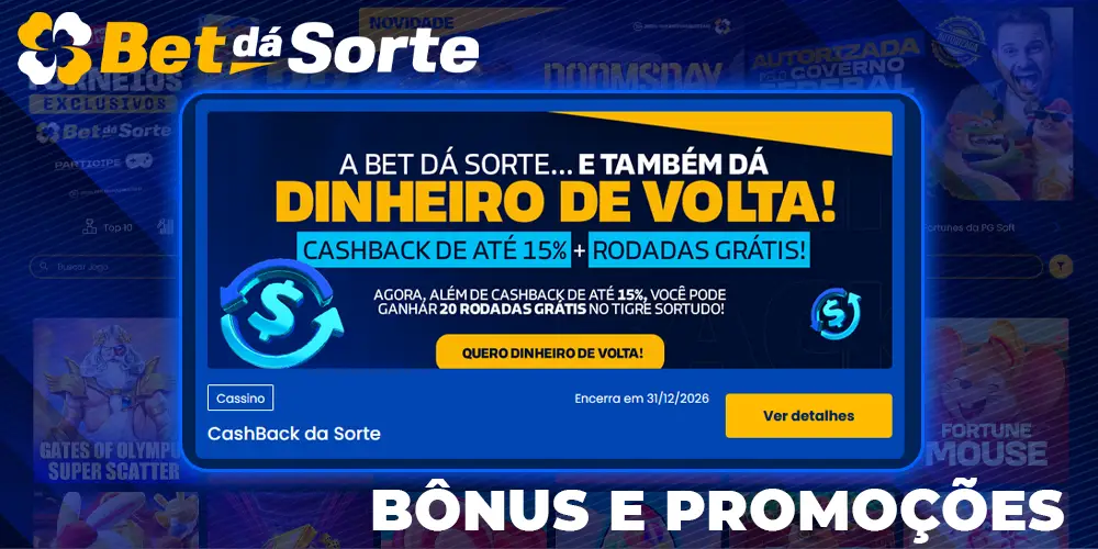 Bet da Sorte bônus e promoções