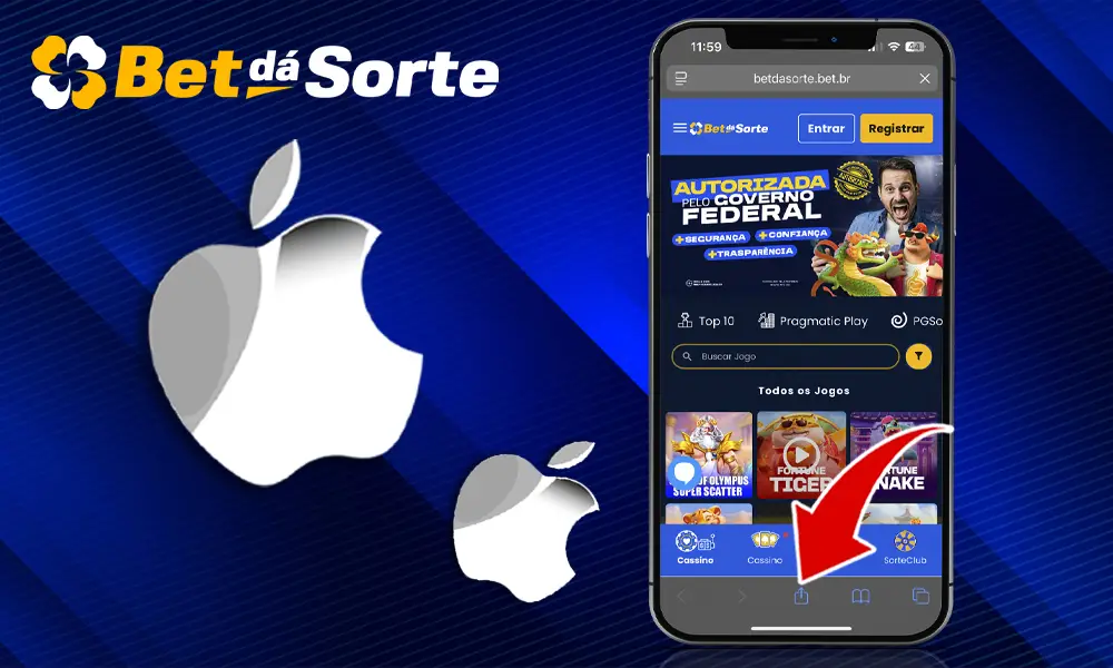 Passo 2 baixar o aplicativo Bet dá Sorte para iOS