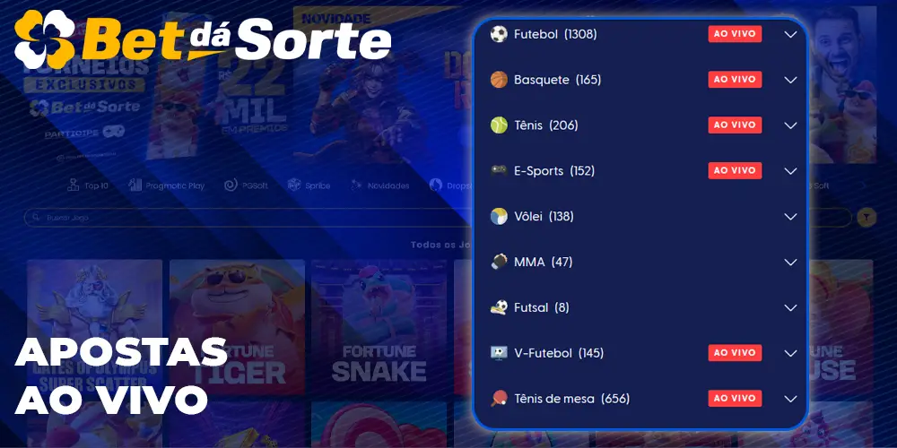 Apostas ao vivo Bet dá Sorte