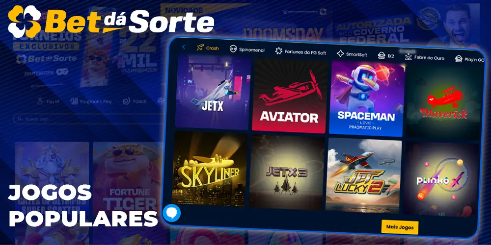 Jogos populares Bet dá Sorte Cassino