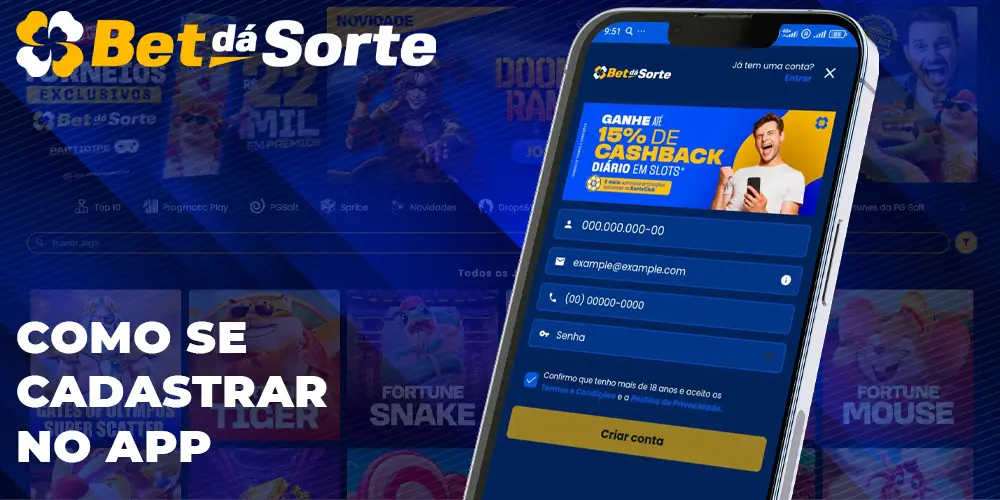 Como se registrar no aplicativo Bet dá Sorte