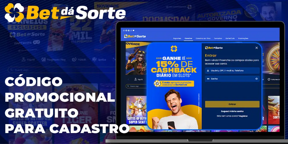 Código promocional gratuito para registro Bet dá Sorte