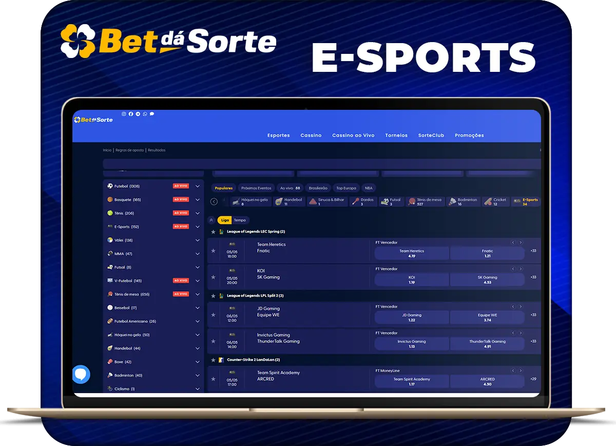 Apuestas de e-sport en Betsala