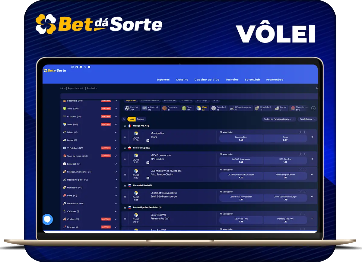 Apuestas de Vôlei en Betsala